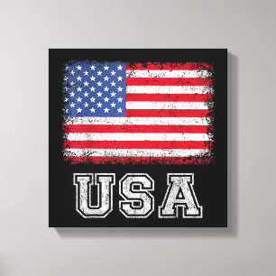 USA Patriotische amerikanische Flagge für Männer F Leinwanddruck