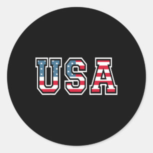 USA Patriotische amerikanische Flagge für Männer F Runder Aufkleber