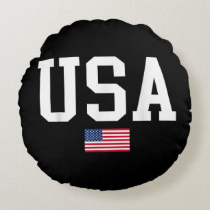 USA Patriotische Amerikanische Flagge Für Männer F Rundes Kissen