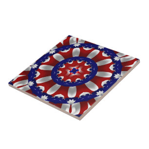 USA Patriotische Bänder Kaleidoskop Fliese