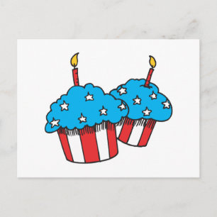 USA patriotische Cupcakes Postkarte