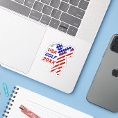 USA Patriotische FRAUEN GOLF Aufkleber (Laptop mit iPhone)