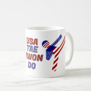 USA Patriotische Kampfsportarten Tae Kwon Do Kaffeetasse