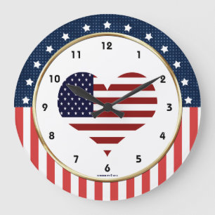 USA-patriotische Militärherz-Wanduhr Große Wanduhr