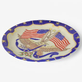 USA Patriotische Parteiplatte Pappteller (Schrägansicht)