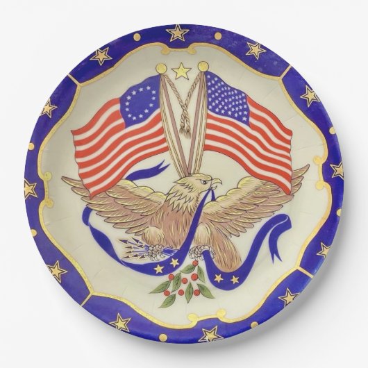USA Patriotische Parteiplatte Pappteller (Vorderseite)