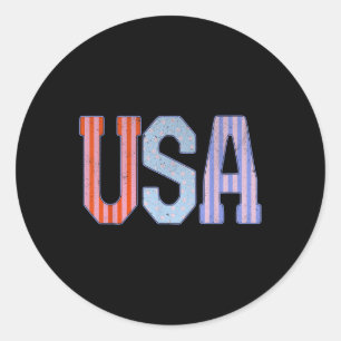 USA Patriotischer 4. Juli Amerika Unabhängigkeitst Runder Aufkleber