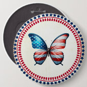 USA/patriotischer 4. Juli Schmetterling Button (Vorne & Hinten)