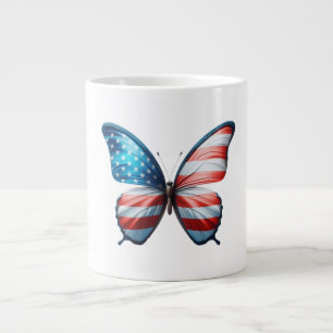 USA/patriotischer 4. Juli Schmetterling Jumbo-Tasse