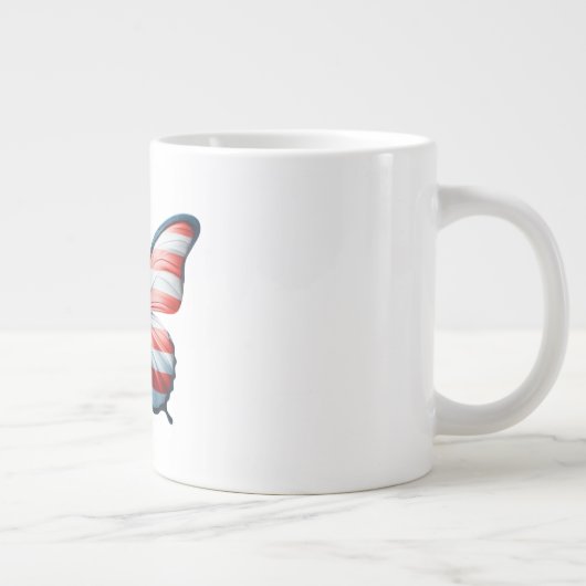 USA/patriotischer 4. Juli Schmetterling Jumbo-Tasse (Rechts)