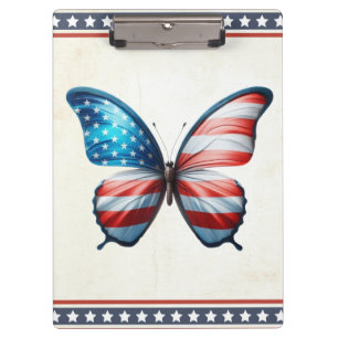 USA/patriotischer 4. Juli Schmetterling Klemmbrett