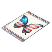 USA/patriotischer 4. Juli Schmetterling Notizblock (Linke Seite)