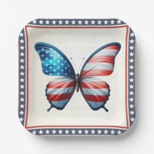 USA/patriotischer 4. Juli Schmetterling Pappteller