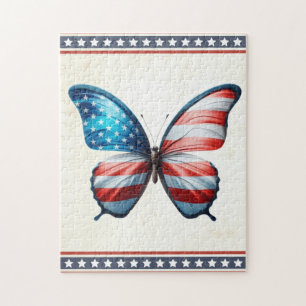 USA/patriotischer 4. Juli Schmetterling Puzzle