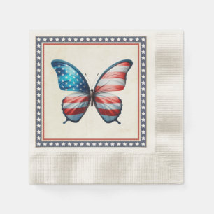 USA/patriotischer 4. Juli Schmetterling Serviette