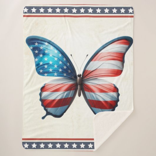 USA/patriotischer 4. Juli Schmetterling Sherpadecke (Vorderseite)