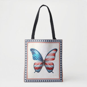 USA/patriotischer 4. Juli Schmetterling Tasche