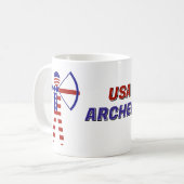 USA Patriotischer Bogenschießen Kaffeetasse (Vorderseite Links)