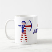 USA Patriotischer Bogenschießen Kaffeetasse (Links)