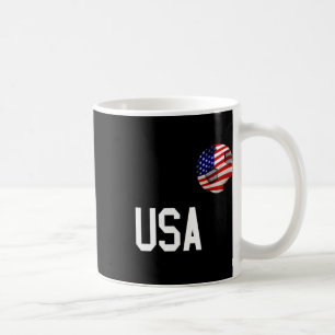 USA Patriotischer Fußball Grafik Rot Weiß Und Blau Kaffeetasse