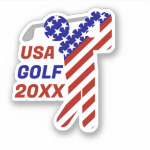 USA Patriotischer HERREN GOLF Aufkleber