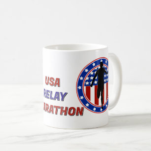 USA Patriotischer Marathon / Staffellauf Kaffeetasse