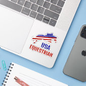 USA Patriotischer Reiter  Aufkleber (Laptop mit iPhone)
