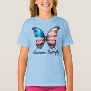 USA/patriotischer Schmetterling zum 4. Juli T-Shirt