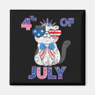 USA Patriotischer Unabhängigkeitstag 4. Juli Katze Magnet