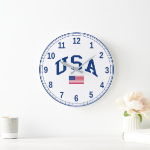 USA Patriotischer Unabhängigkeitstag Amerikanische Große Wanduhr