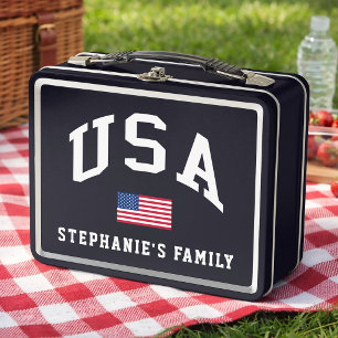 USA Patriotischer Unabhängigkeitstag Amerikanische Metall Brotdose