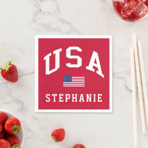 USA Patriotischer Unabhängigkeitstag Amerikanische Serviette