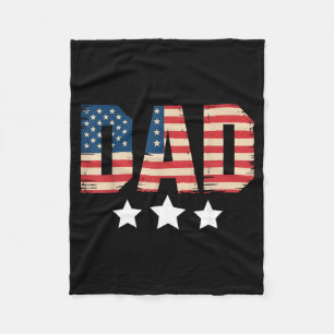 Usa Patriotischer Vater Vatertag Amerikanische Fla Fleecedecke
