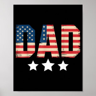 Usa Patriotischer Vater Vatertag Amerikanische Fla Poster