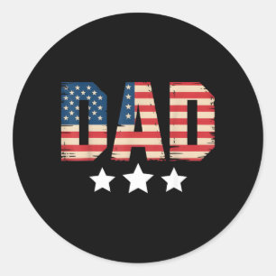 Usa Patriotischer Vater Vatertag Amerikanische Fla Runder Aufkleber