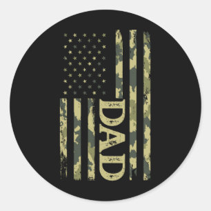 Usa Patriotischer Vater Vatertag Amerikanische Fla Runder Aufkleber