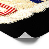 Usa patriotischer vintage-spitzen-patchwork-sterne poster (Ecke)