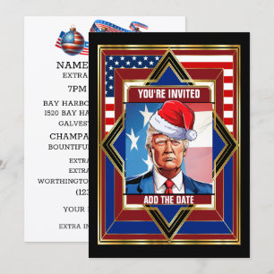 USA Patriotisches Deco Weihnachten Einladung