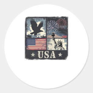 USA patriotisches Design mit Adler Runder Aufkleber