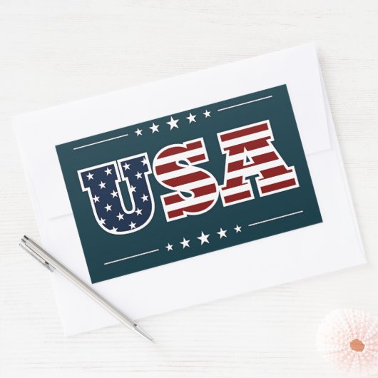 USA, patriotisches Design, Rechteckiger Aufkleber (Umschlag)
