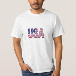 USA Patriotisches Flaggen-Letter-Design T-Shirt