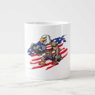 USA/patriotisches Gewichtheben Weißkopfseeadler Jumbo-Tasse