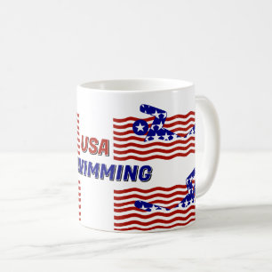 USA Patriotisches Schwimmen Kaffeetasse