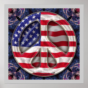 USA Peace Flag Art Poster