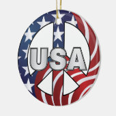 USA Peace Sign Keramikornament (Links)