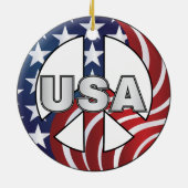 USA Peace Sign Keramikornament (Hinten)