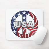 USA Peace Sign Mousepad (Mit Mouse)
