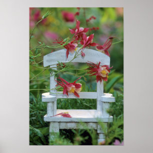 USA, Pennsylvania. Blume und Stuhl zusammenfassen Poster