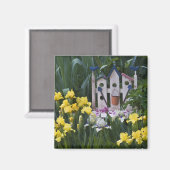 USA, Pennsylvania. Garteneis wachsen um Magnet (Vorderseite/Rückseite)