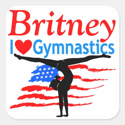 USA PERSONALISIERT GYMNASTICS STICKERS (Vorderseite)